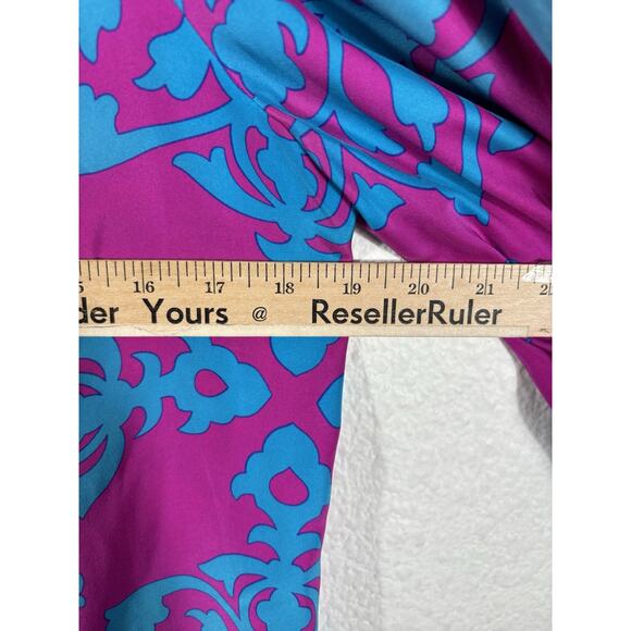 Alice & Trixie Blouse Womens Size M Silk Multicolor Geometric Top - Picture 8 of 11